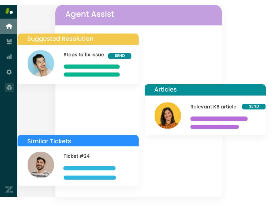 IrisAgent Agent Assist beside a Zendesk ticket